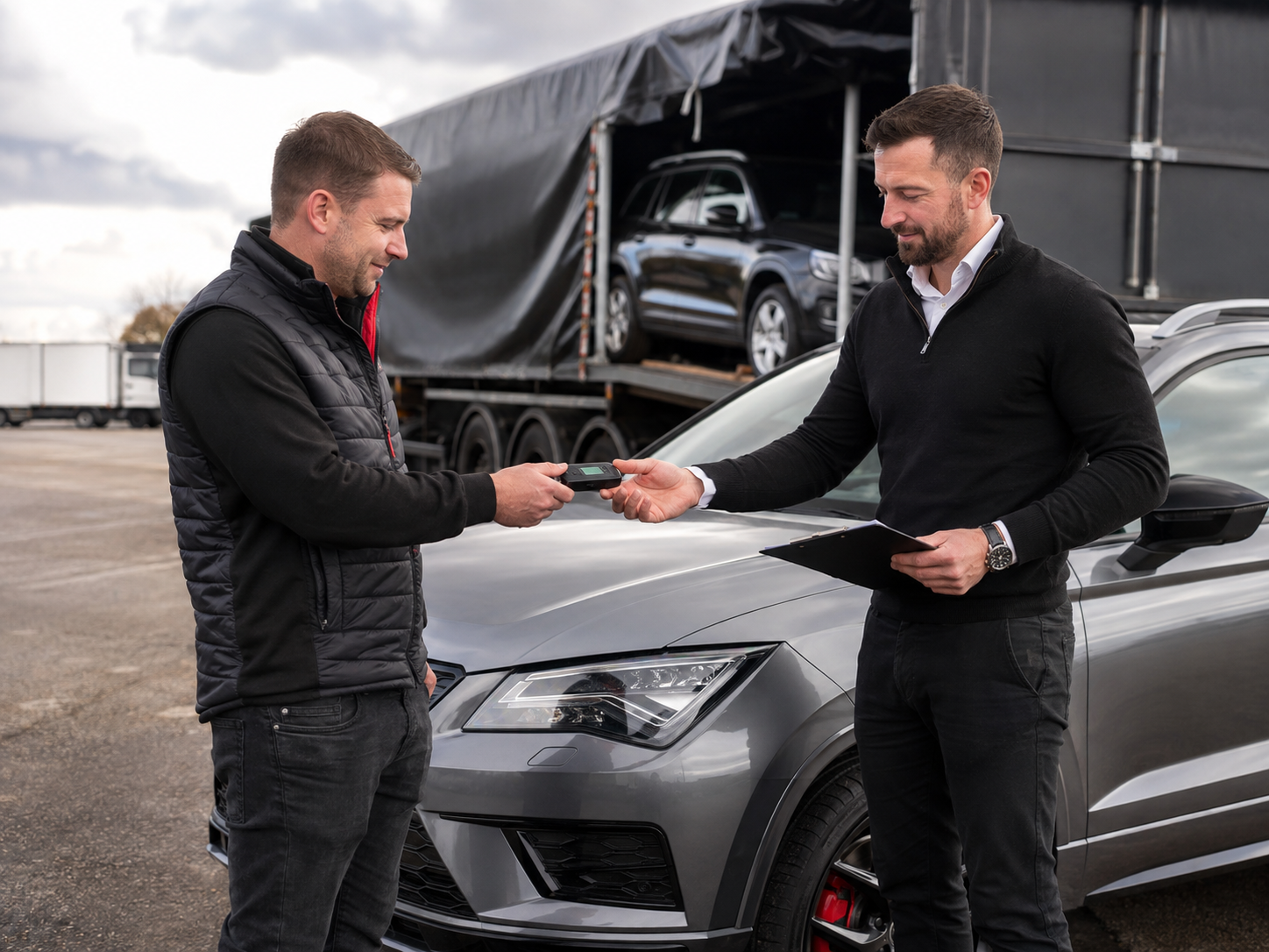 Professional dealer-to-dealer vehicle key handover